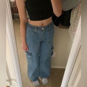 Forever 21 Mid Rise Baggy Cargos